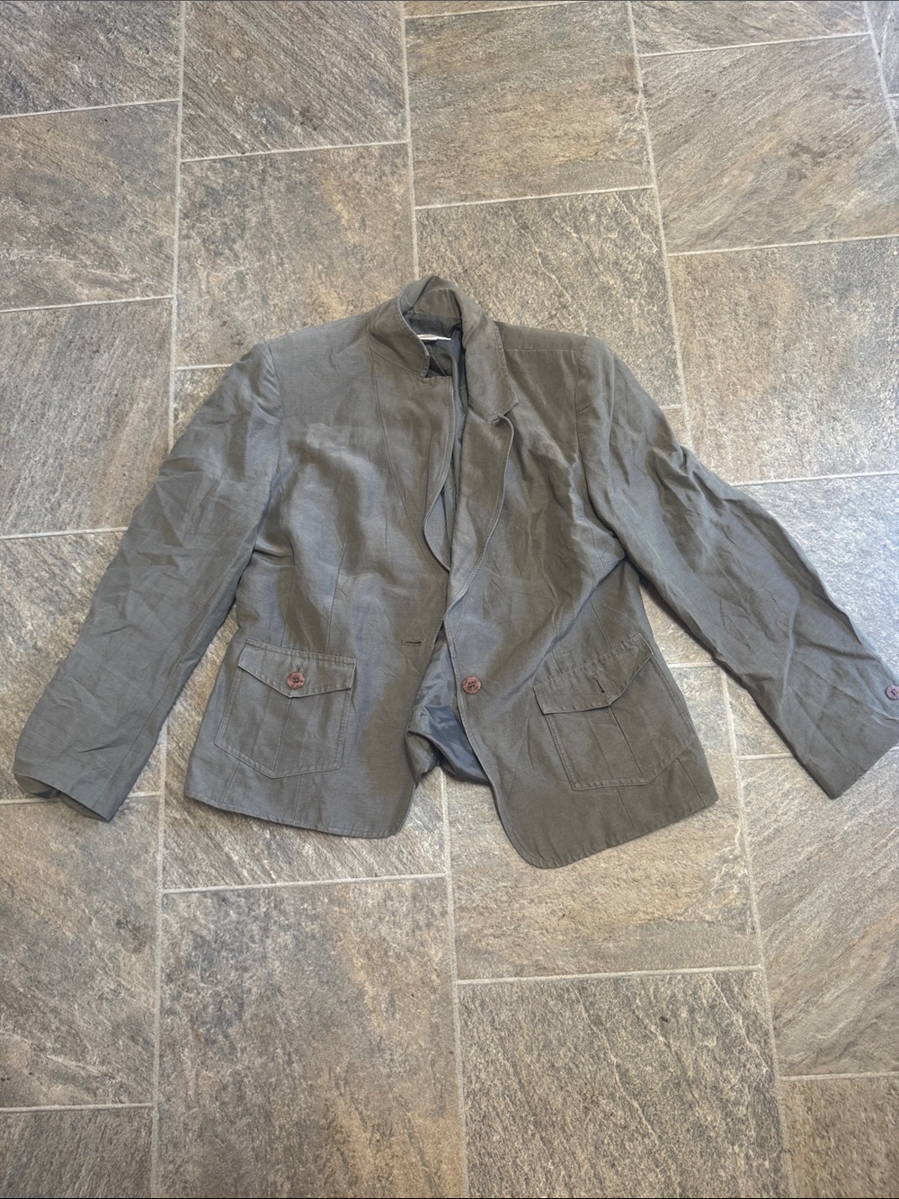 Talbots Olive Green Lightweight Blazer Jacket